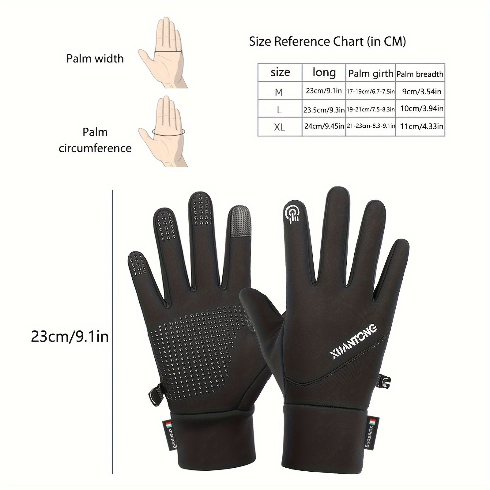 Waterproof Anti Slip Touch Screen Winter Gloves for Sports Skiing