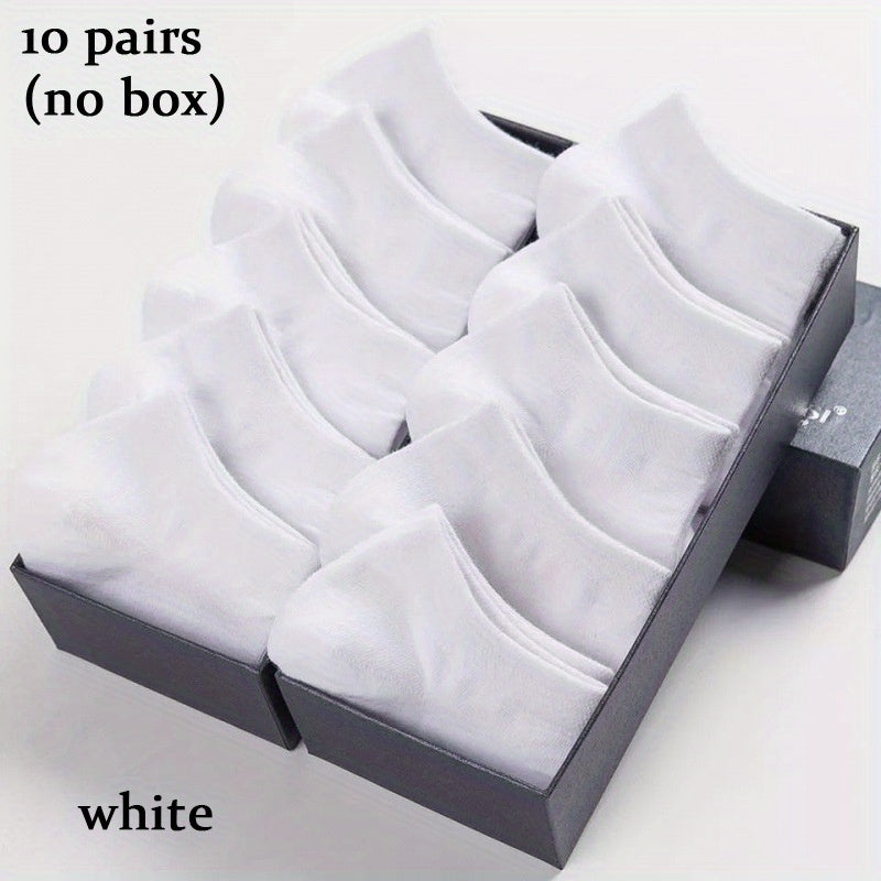 10 Pairs Unisex Solid No Show Socks Breathable Casual Style