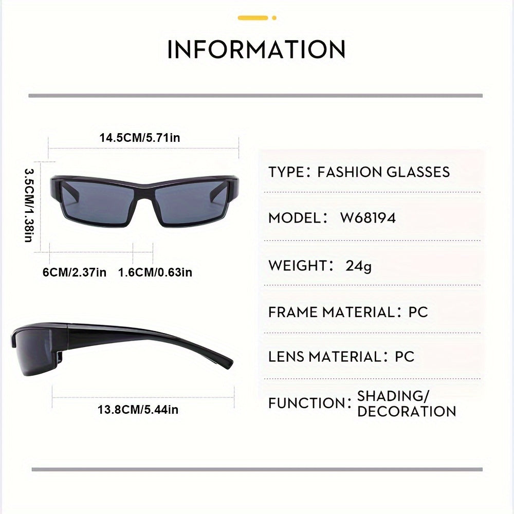 Retro Square Frame Sports Sunglasses UV Filter Strong Frame Comfortable