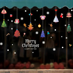 Christmas Tree Stickers Ornaments Cartoon Animal Transparent Wall Stickers