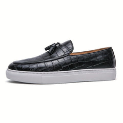 Women's Tassel Loafers Plaid Slip On Shoes Comfortable Walking Shoes
