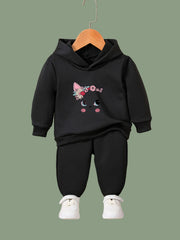 Sweet Cat Print 2pcs Girls Outfits For Sports Spring Fall Outdoor Gift
