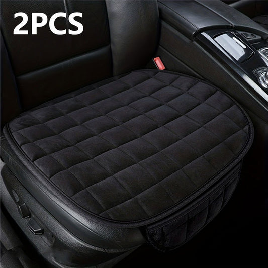 2pcs Winter Car Seat Cover Cushion Anti-slip Front Chair Pad