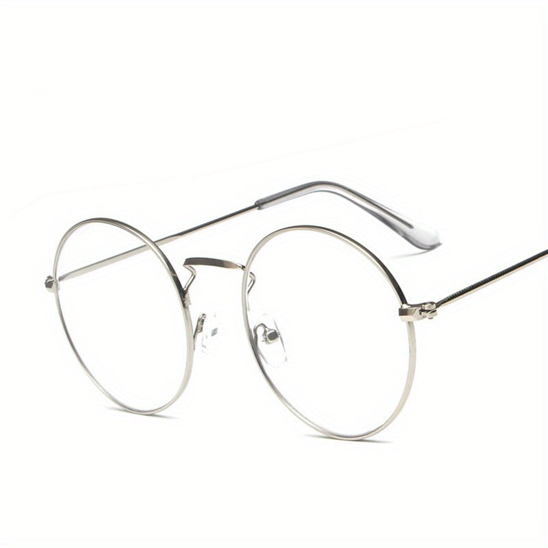 Men's Round Metal Flat Mirror Sunglasses