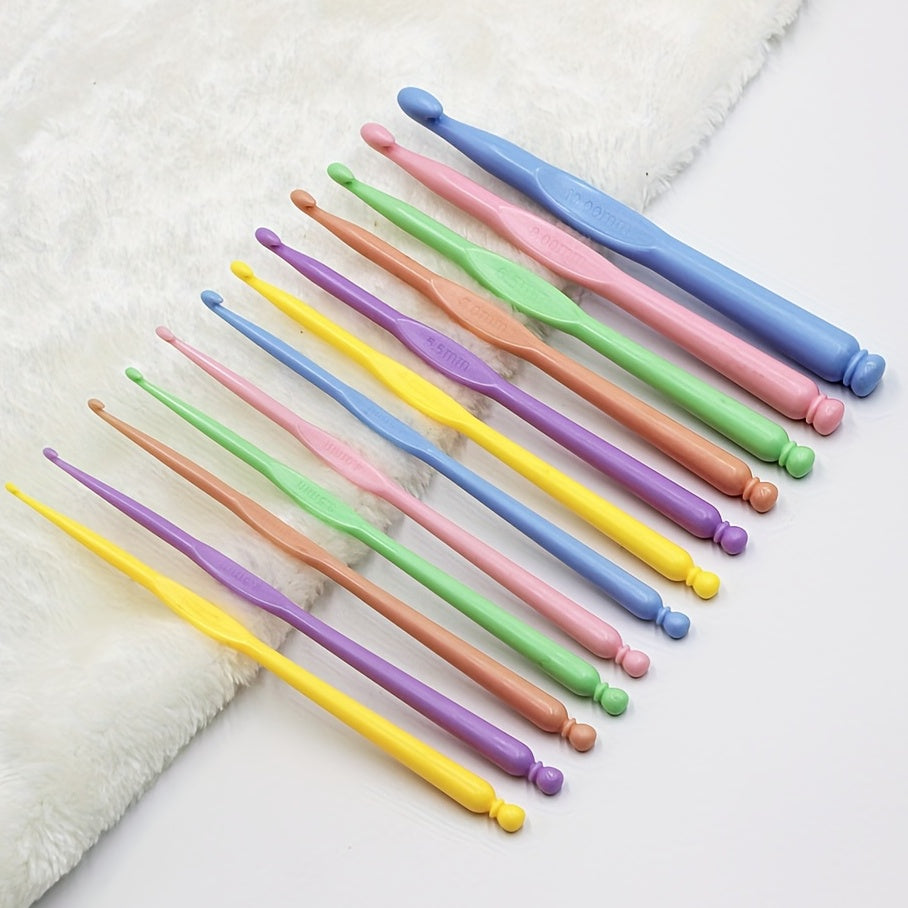 12pcs Colorful Ergonomic Crochet Hooks Set 2.0-10.0 Mm DIY Yarn Craft