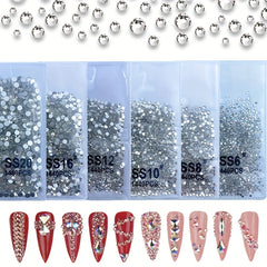1440pcs Clear Crystal Rhinestones for Nail Art DIY