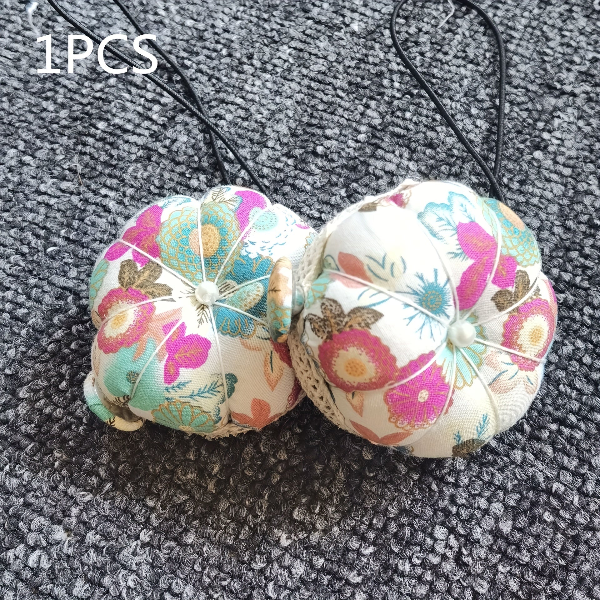 Pumpkin Shape Pin Cushion with Wrist Strap for Sewing DIY