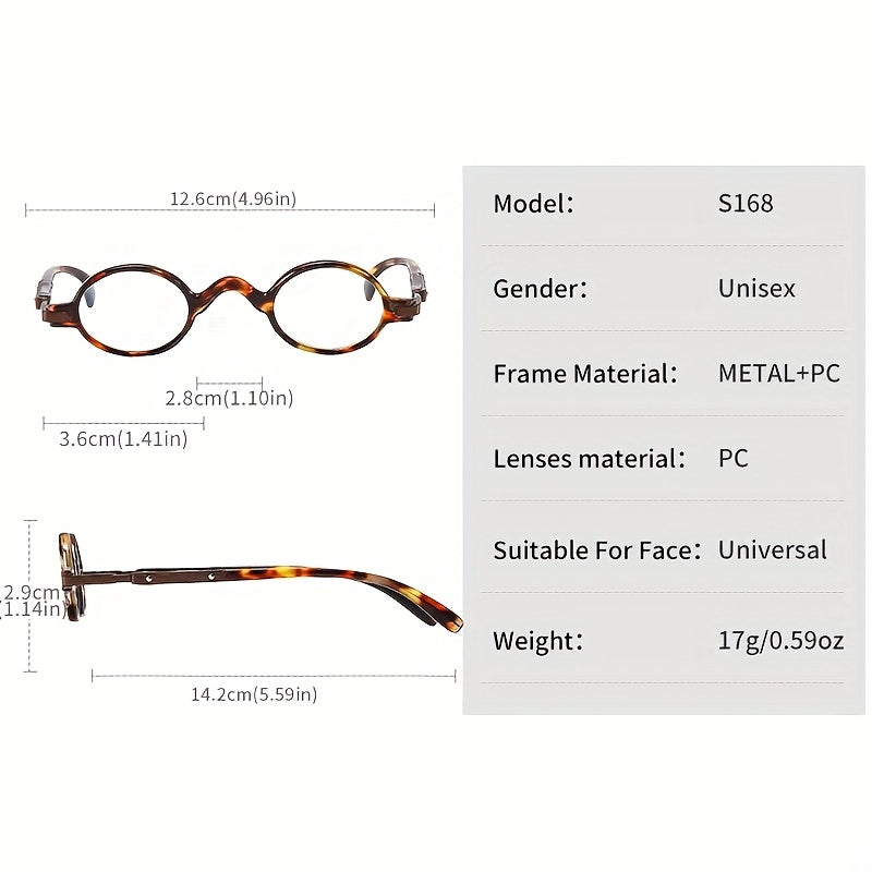 Round Frame Reading Glasses With Magnifying Function