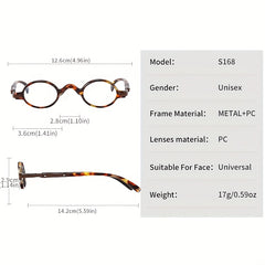 Round Frame Reading Glasses With Magnifying Function