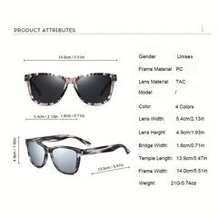 Polarized Men's Square Sunglasses UV400 Protection