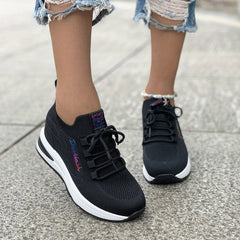 Women's Breathable Woven Sneakers Casual Platform Shoes