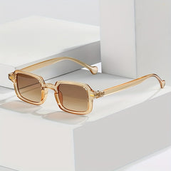 Square Sunglasses Retro Rivet Decor Anti Glare Glasses UV400