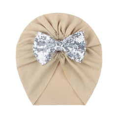 Sequin Bow Baby Headscarf Hat For Baby 0-3 Years Old