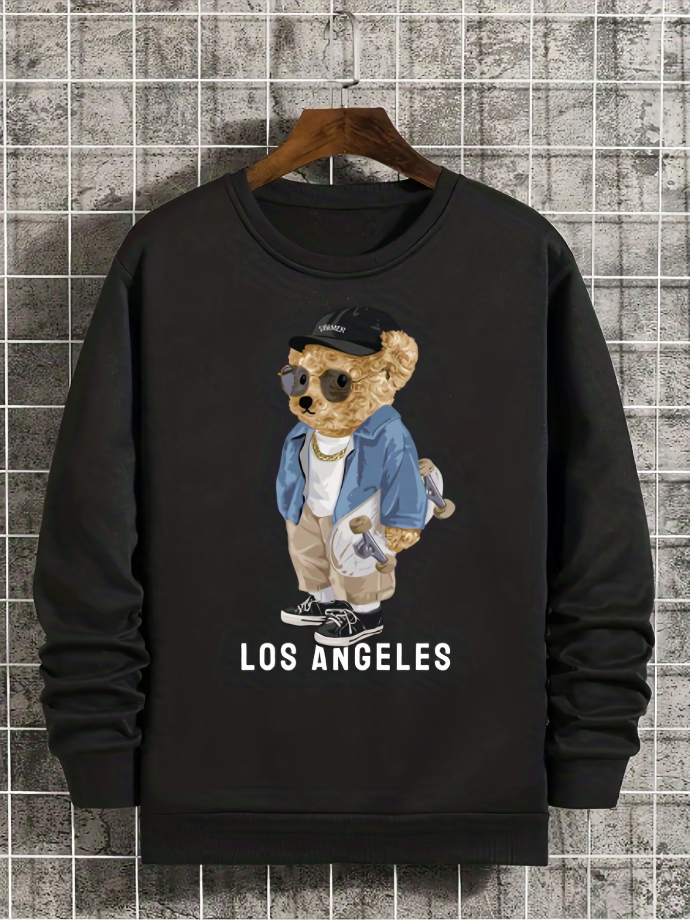 Bear Series Print Boys Casual Long Sleeve Sweatshirt