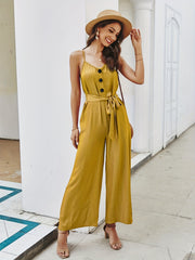 Wide Leg Cami Jumpsuit Sleeveless Casual Jumpsuit Spring & Summer