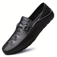 Men's Comfy Crocodile Horsebit Loafers Smart Casual Shoes