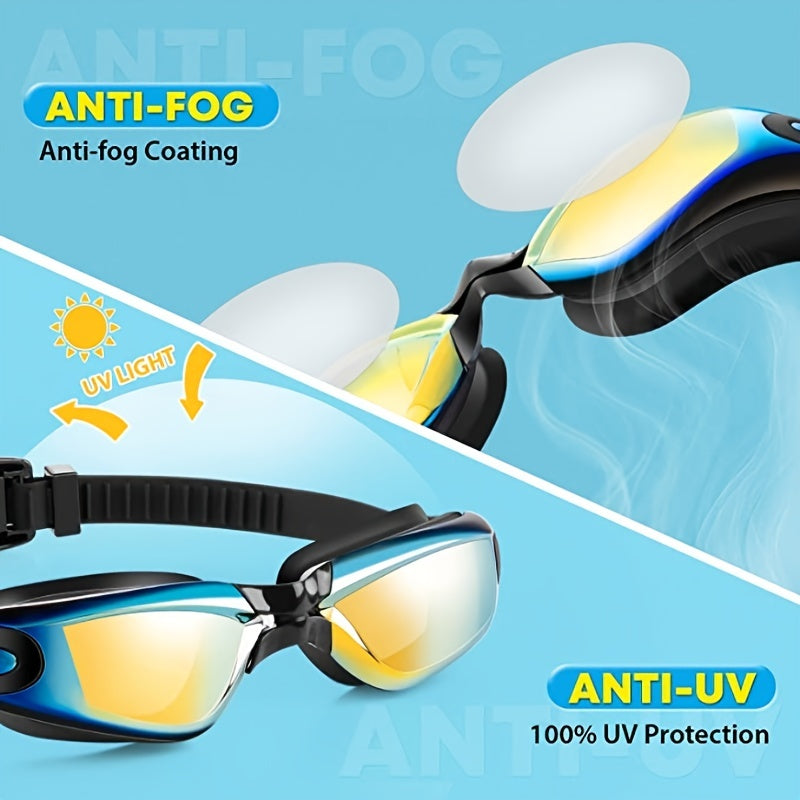 Kids Anti-fog Sunscreen Swimming Goggles - Soft Silicone Lens
