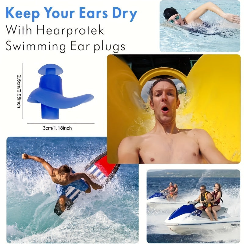 2pcs Silicone Earplugs for Swim Bath Surf Kayak
