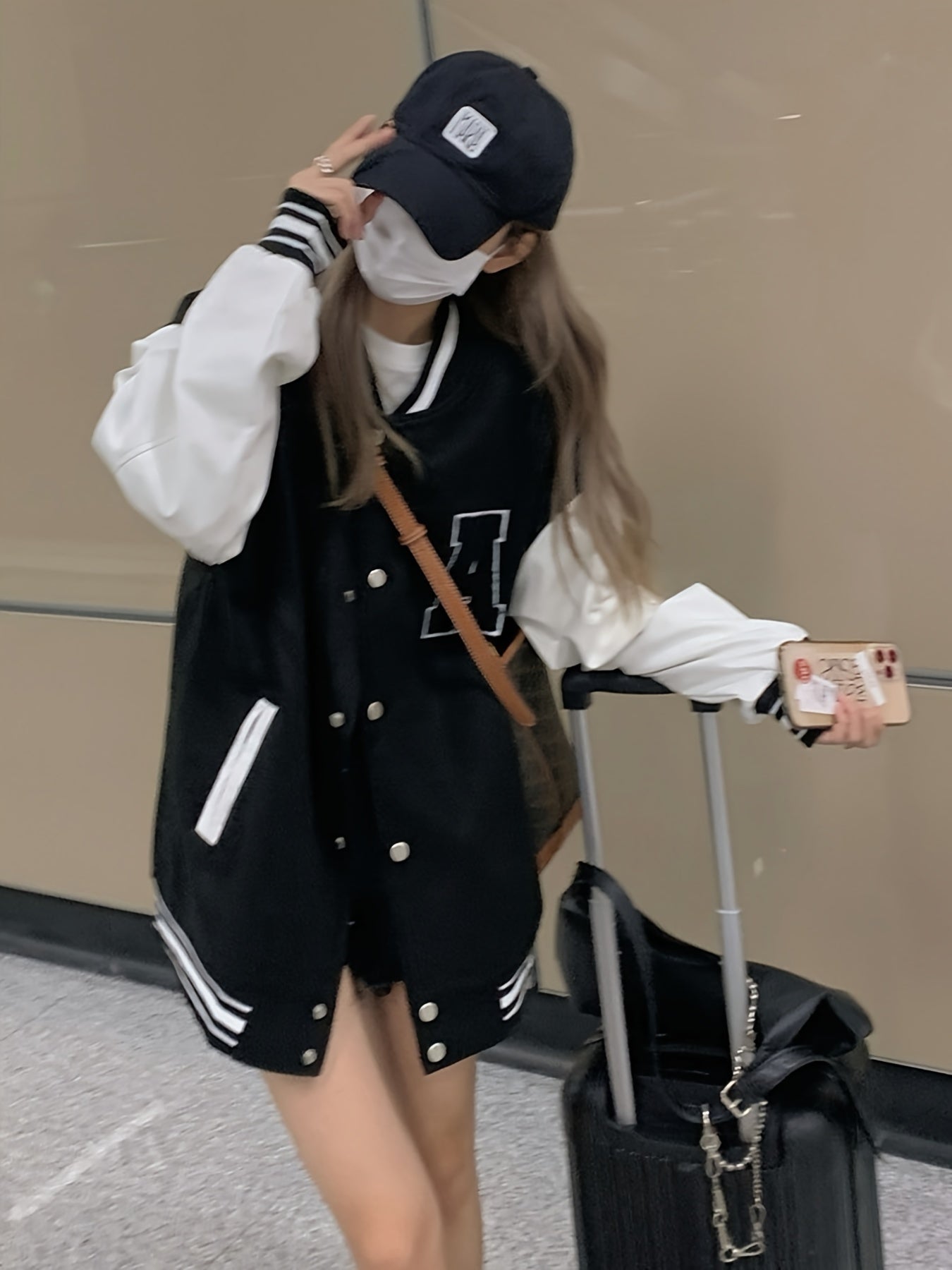 Varsity Letterman Jacket Button Up Women's Streetwear