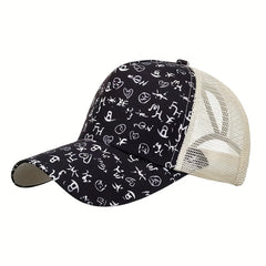 Floral Cloth Hole Baseball Cap Sun Hat for Women and Men