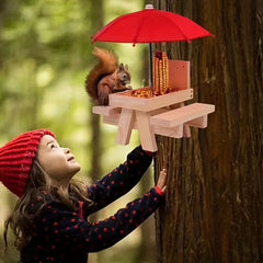 Wooden Squirrel Feeder for Garden Decor Yard Farm