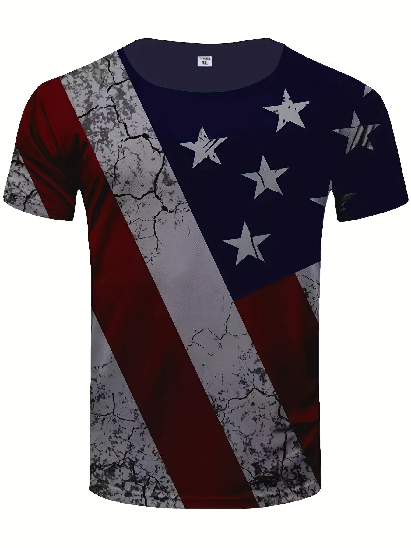 Men's American Flag Graphic T shirt 3D Print Crew Neck Tee Top For Summer