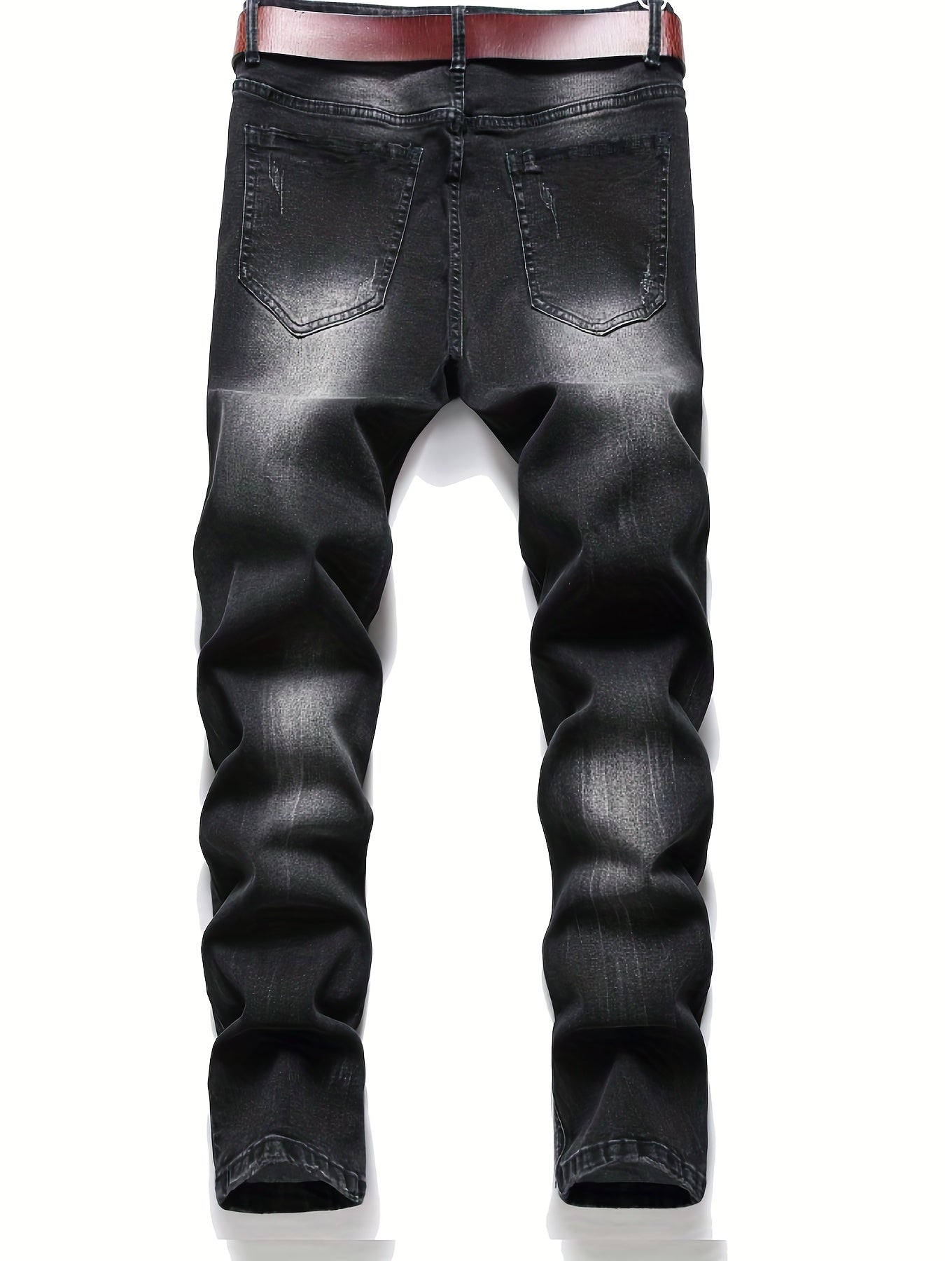 Men's Slim Fit Ripped Jeans - Distressed Stretch Denim Pants