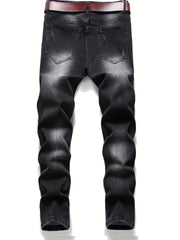 Men's Slim Fit Ripped Jeans - Distressed Stretch Denim Pants