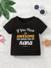 Baby Casual Awesome Nana Round Neck T-shirt Summer Clothes