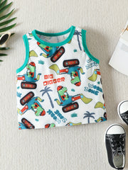 Boys Dino Digger Tank Top & Shorts Set