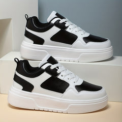 Women's Chunky Faux Leather Sneakers for Outdoor Sports