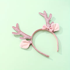 Deer Horn Bow Headwear Girl Headband Christmas Halloween Gift