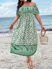 Boho Dress Women's Off Shoulder Maxi Summer Dress