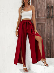 Split Wide Leg Pants High Waist Casual Pants Women's Clothing
