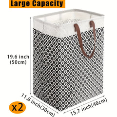 MAQIAO 2 Pcs Laundry Hamper 72L Collapsible Large Square Laundry Basket