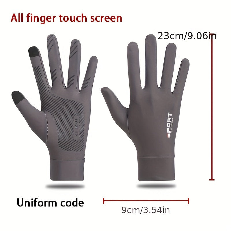 Outdoor Sunscreen Gloves Ice Silk Thin Style Non-slip Gloves