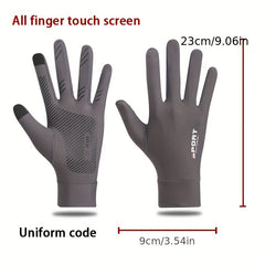 Outdoor Sunscreen Gloves Ice Silk Thin Style Non-slip Gloves