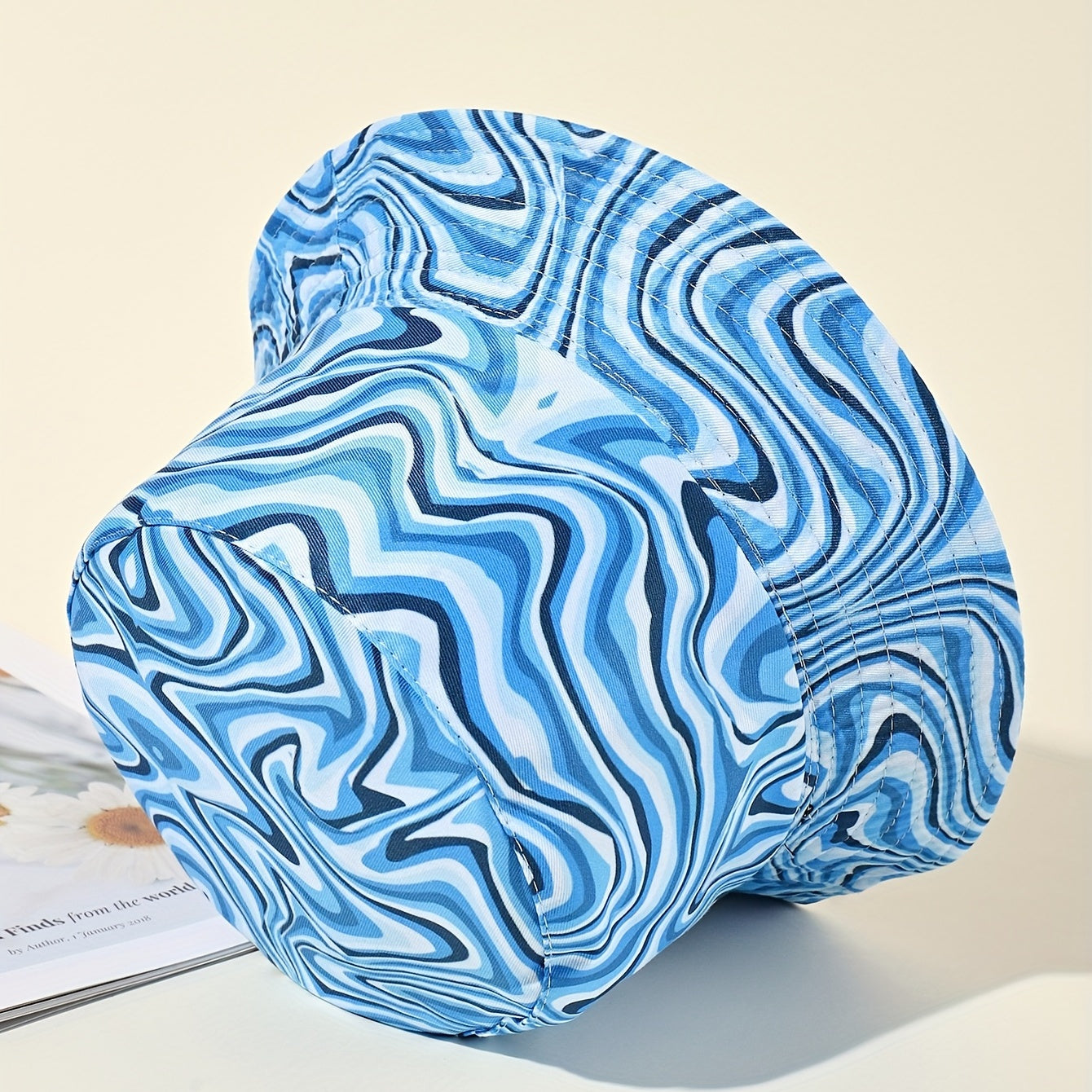 Stripe Print Bucket Hat Casual UV Protection Fisherman Cap