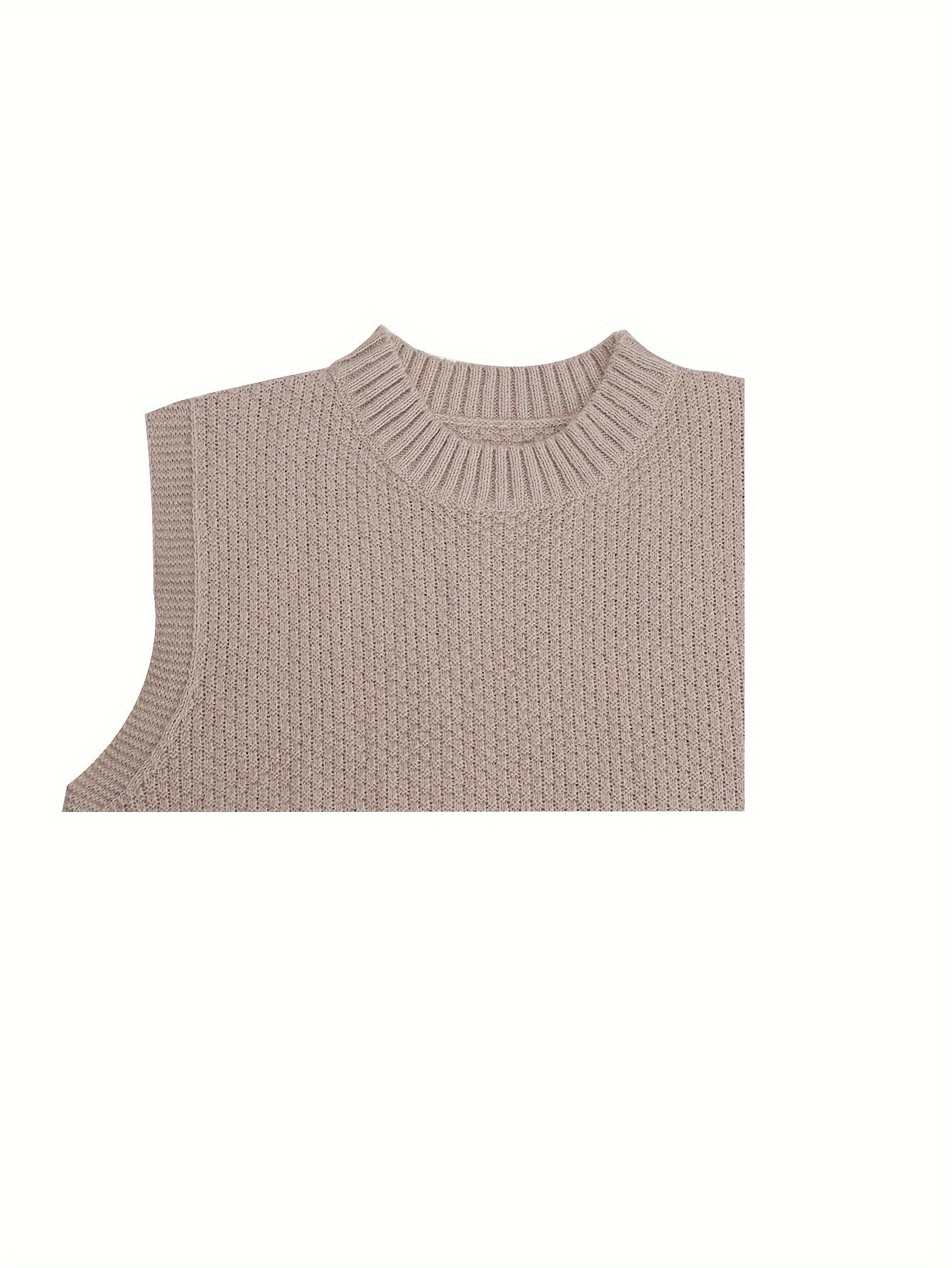 Casual Sweater Vest Floral Trim Knit Vest
