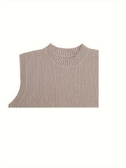Casual Sweater Vest Floral Trim Knit Vest
