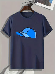 Hat Pattern Print Men's Sports T-shirt for Fitness Activities