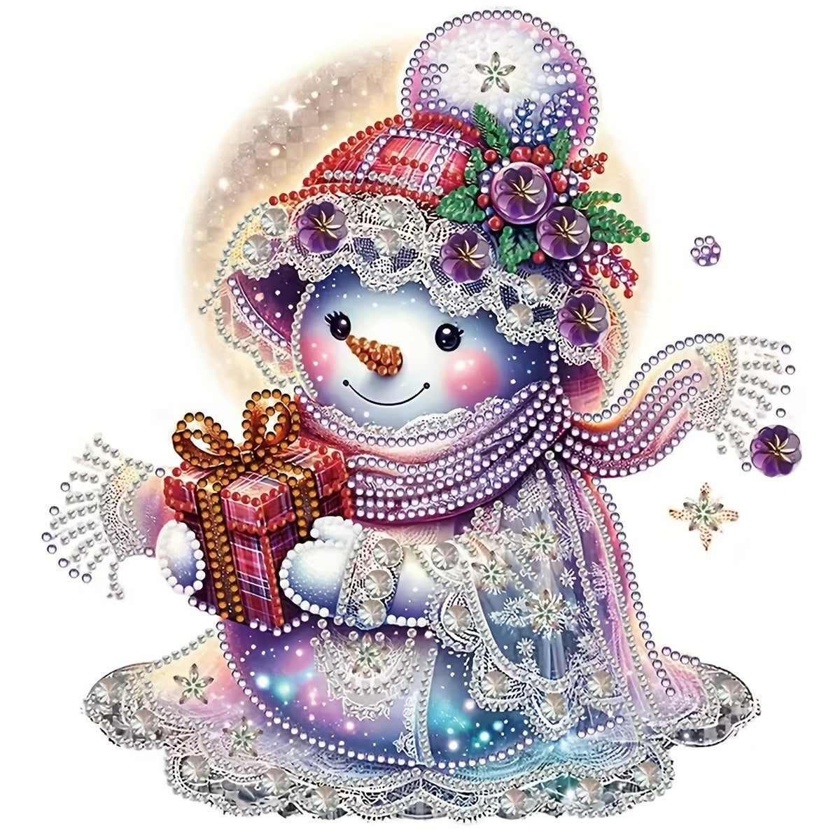 5D Snowman Diamond Painting Bright Drill Decoration Gift