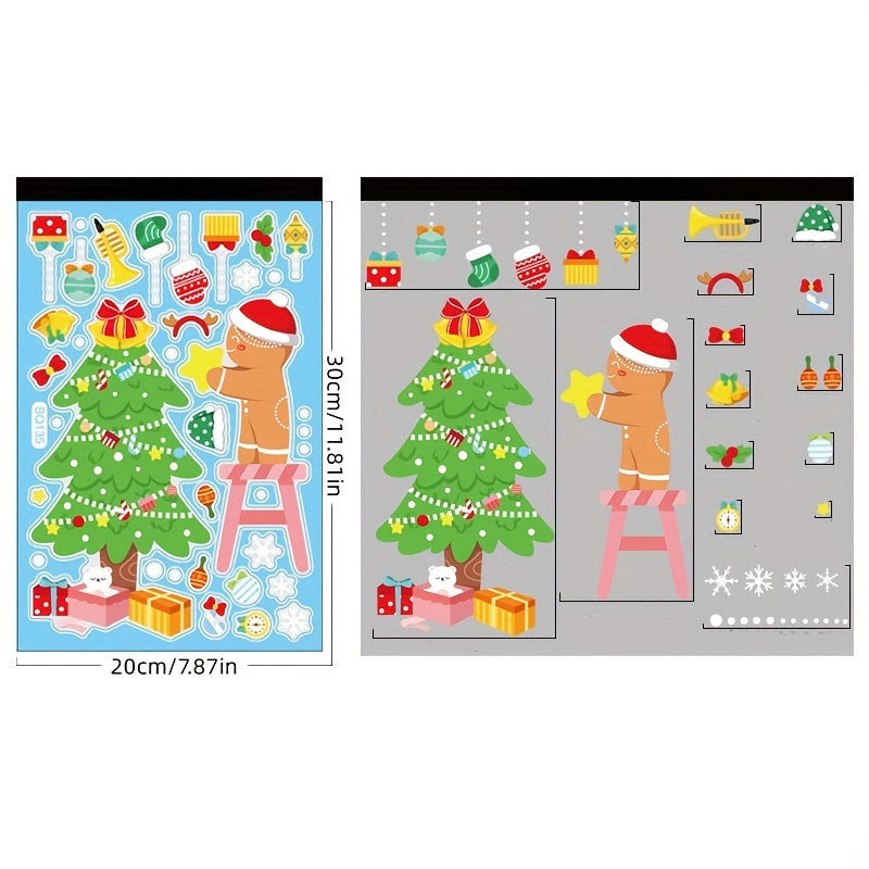 Christmas Decorations Snowman Elk Window Stickers Merry Christmas Window Clings
