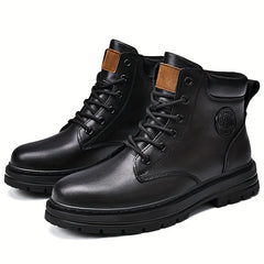 Men's Lace-Up Ankle Boots Padded Collar Casual Walking Shoes