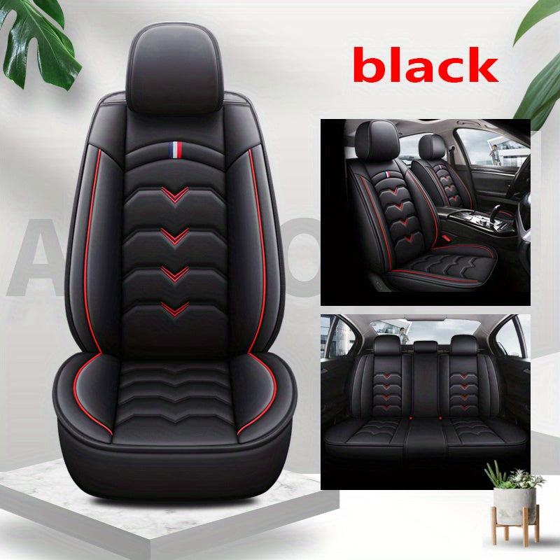 5 Universal PU Leather Car Seat Covers Fully Covering Protect