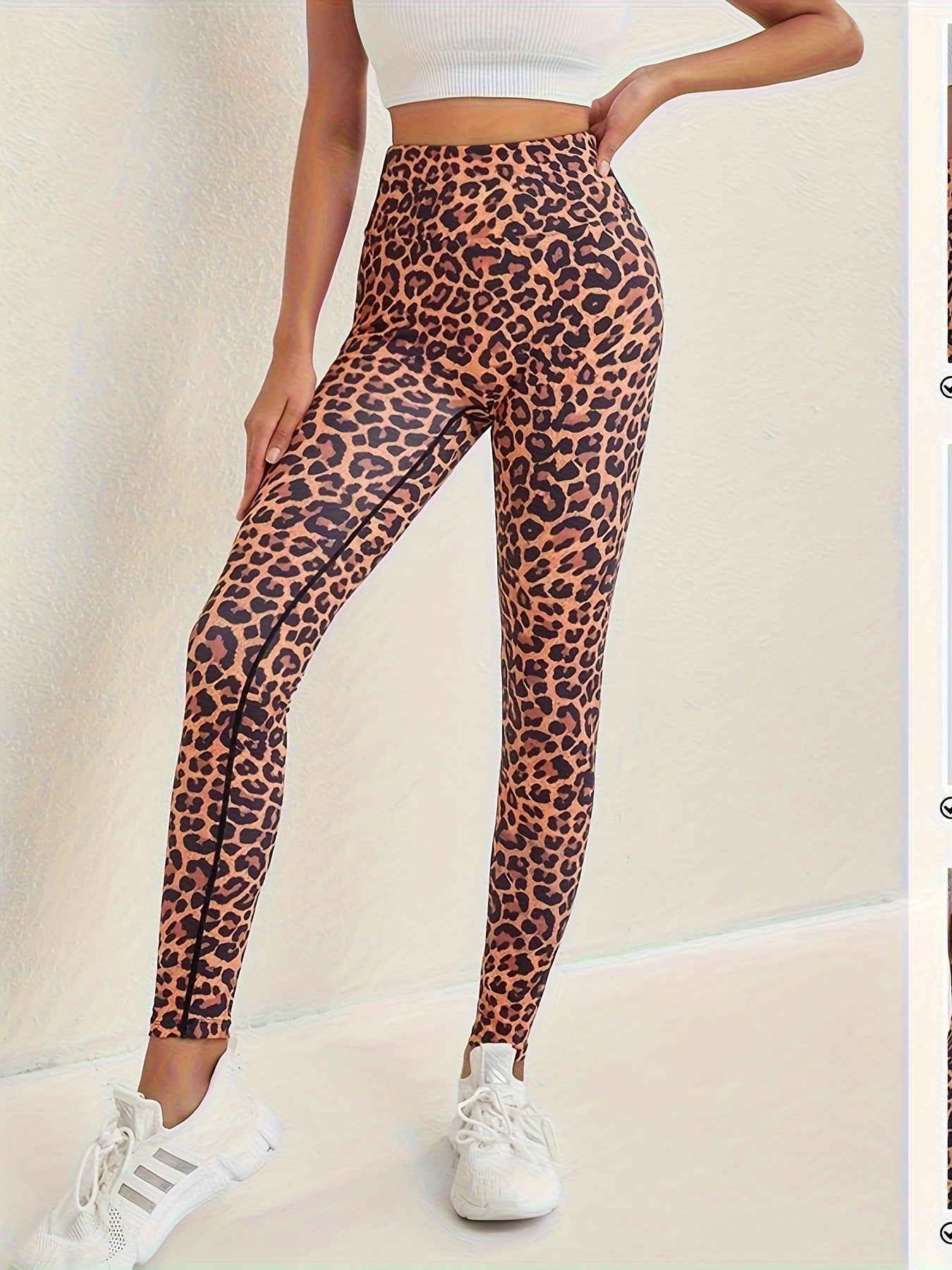 Leopard Print High Waist Workout Leggings For Women