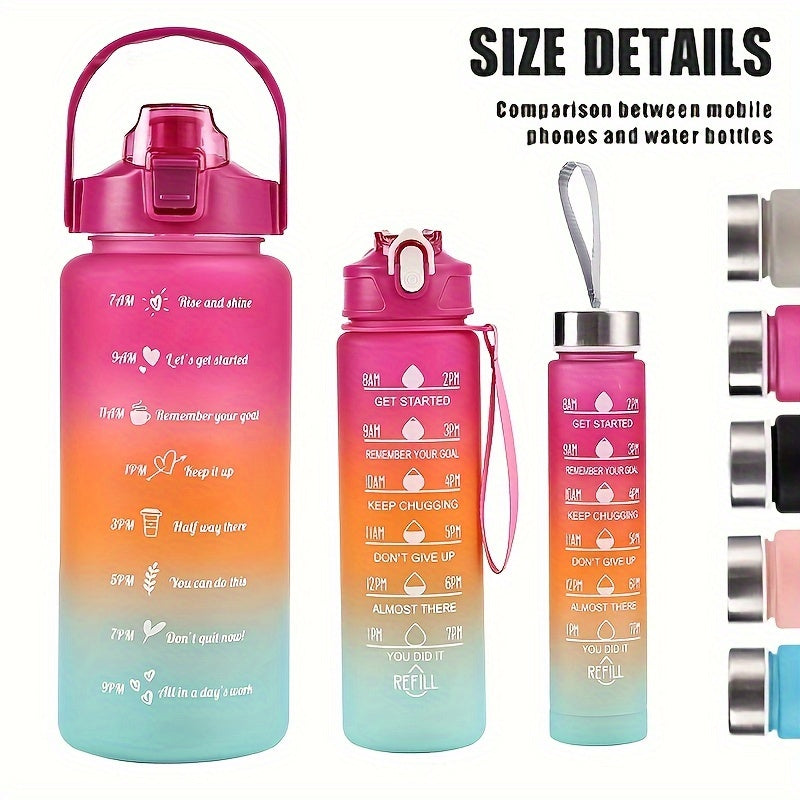 Large Capacity Straw Water Bottle Set