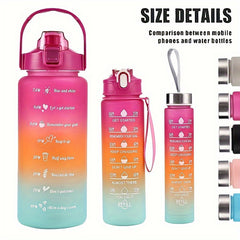 Large Capacity Straw Water Bottle Set