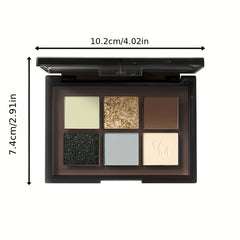 6 Colors Eyeshadow Palette Smokey Grey Pearly Matte Glitter Powder Highlighter