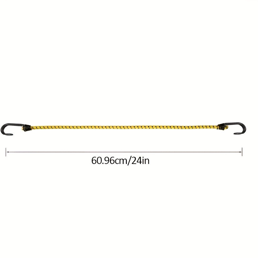 3pcs 8mm Bungee Cord W/ Double J Hooks Heavy Duty Outdoor Stretch Cord